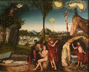 Lucas Cranach The Law and the Gospel oil painting on canvas